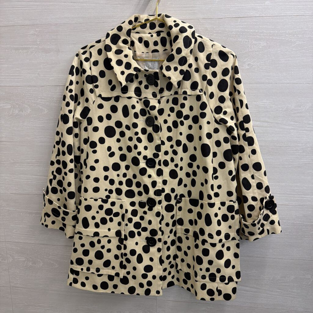 Hi There Cream/ Black Dot Print Jacket 8