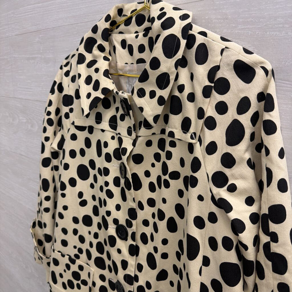 Hi There Cream/ Black Dot Print Jacket 8