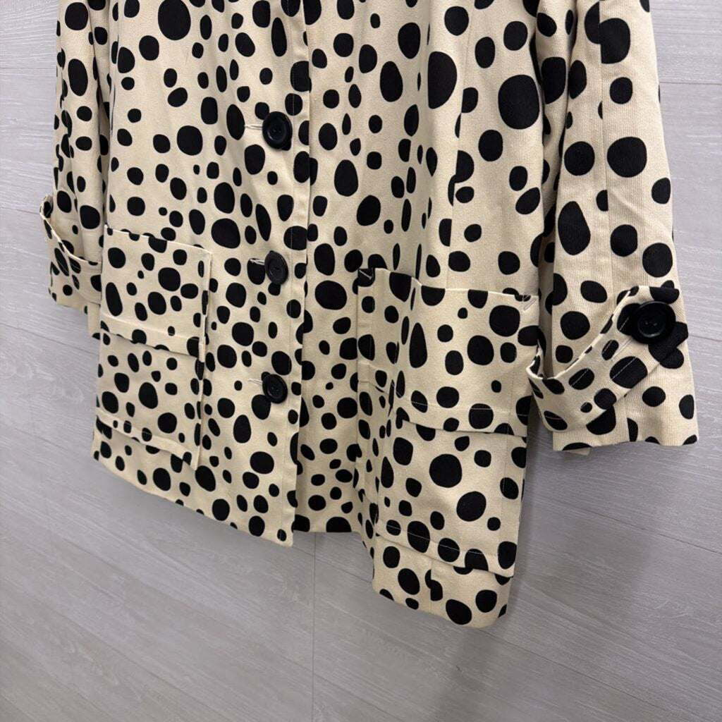 Hi There Cream/ Black Dot Print Jacket 8
