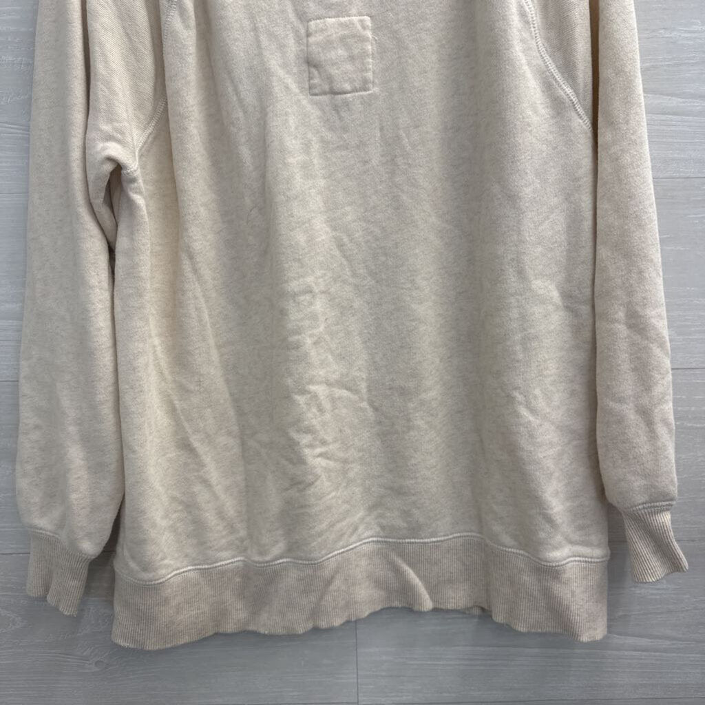Aerie Beige V Neck Long Sleeve Slouchy Oversized Pullover Extra Small
