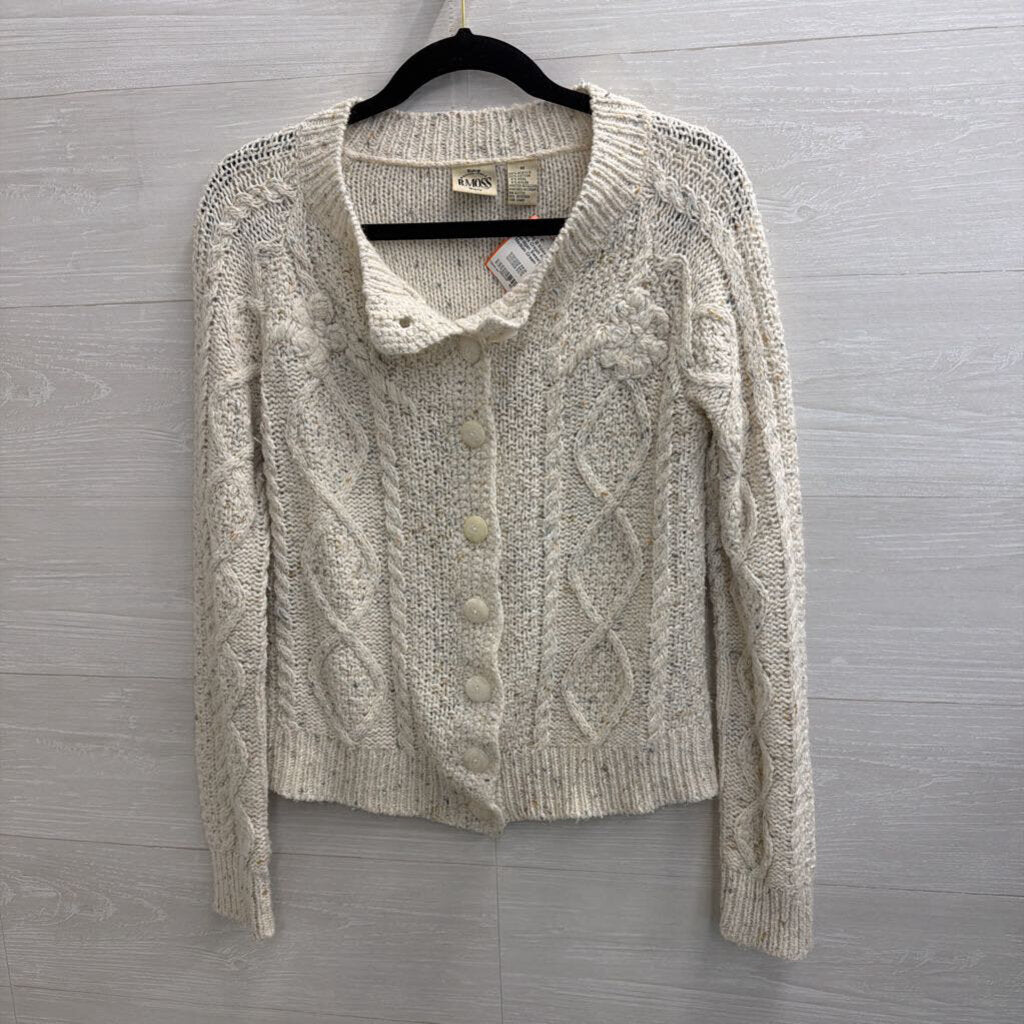 B Moss Cream Knit Cardigan Sweater Medium