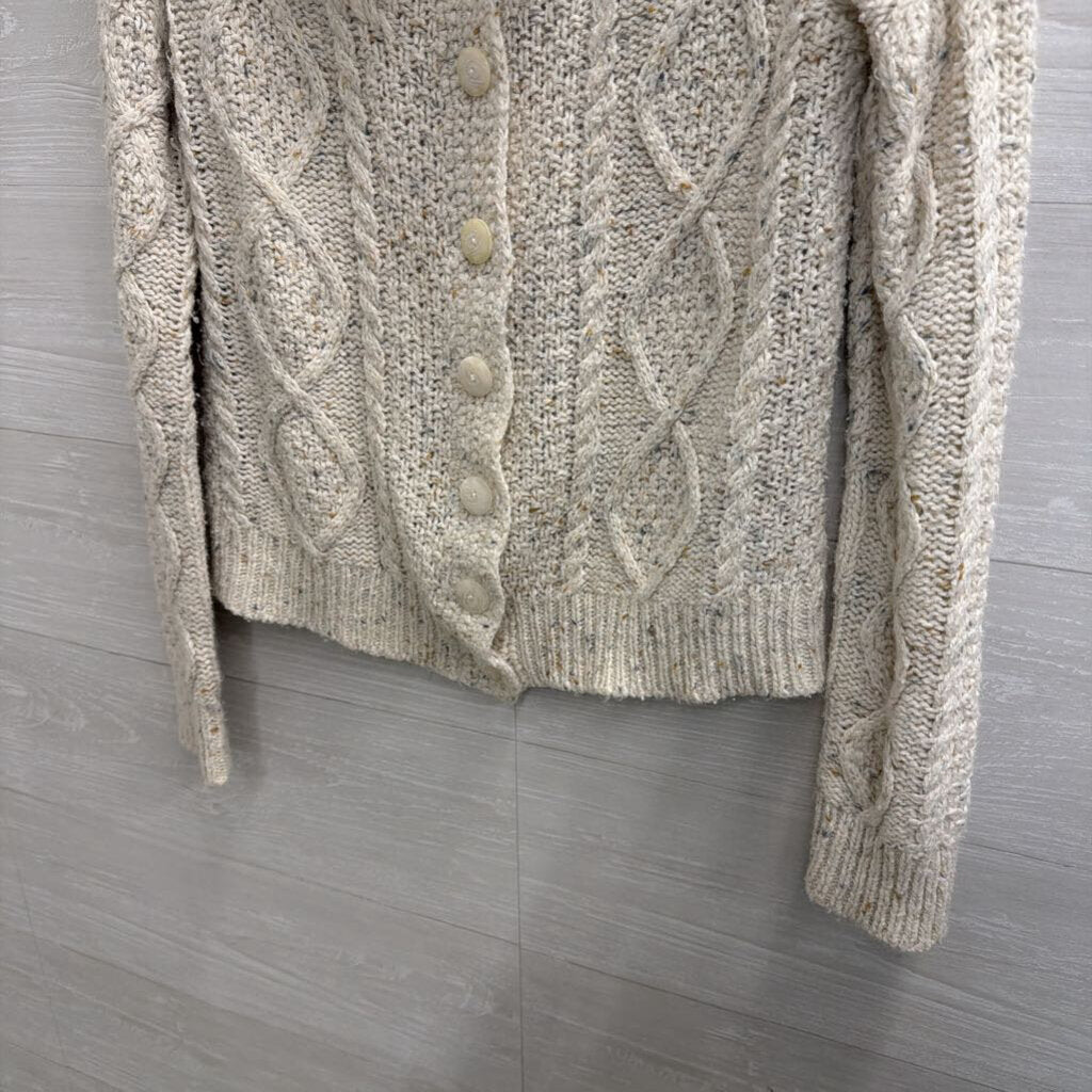 B Moss Cream Knit Cardigan Sweater Medium