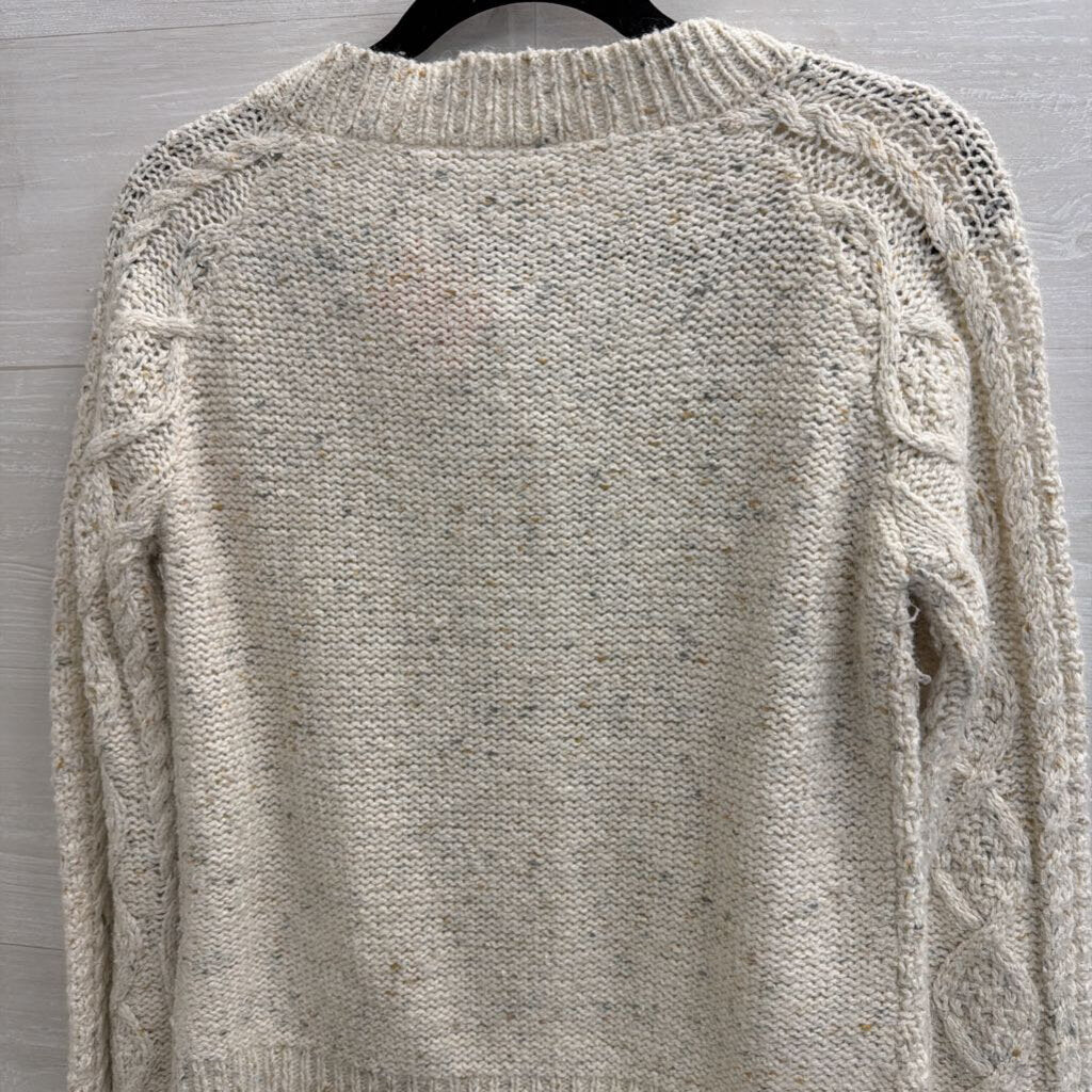 B Moss Cream Knit Cardigan Sweater Medium