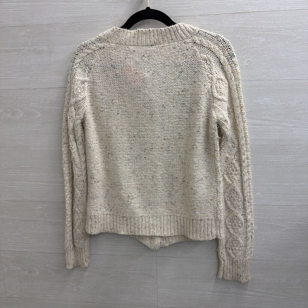 B Moss Cream Knit Cardigan Sweater Medium