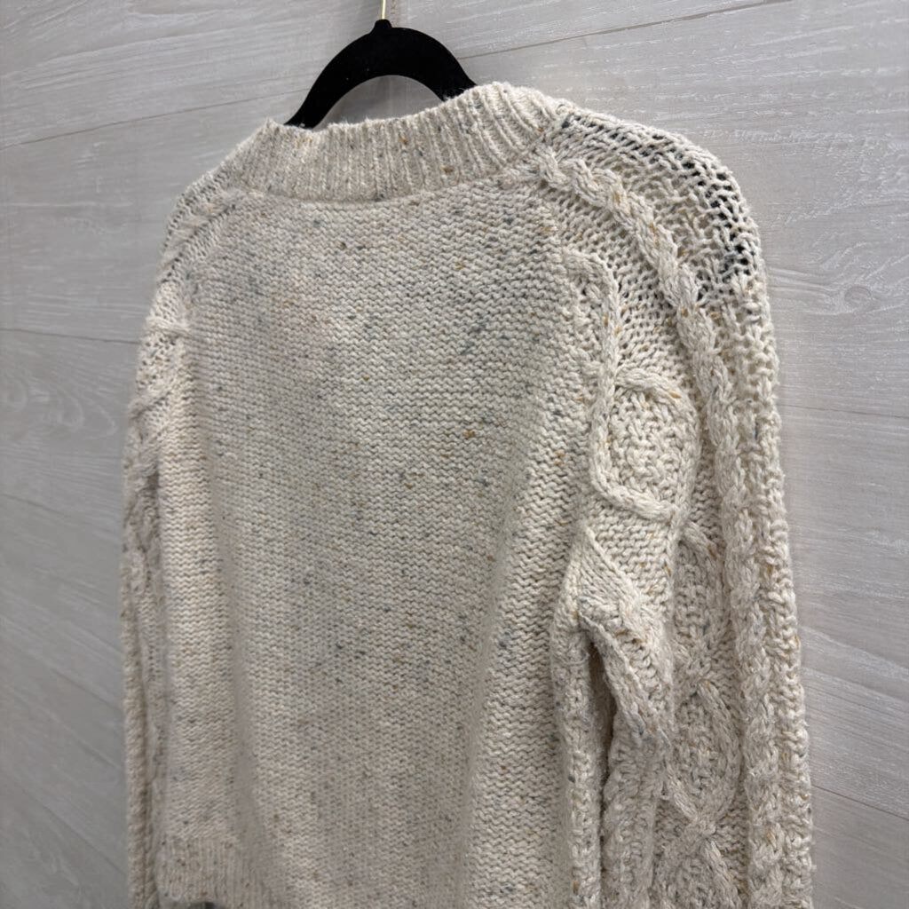 B Moss Cream Knit Cardigan Sweater Medium