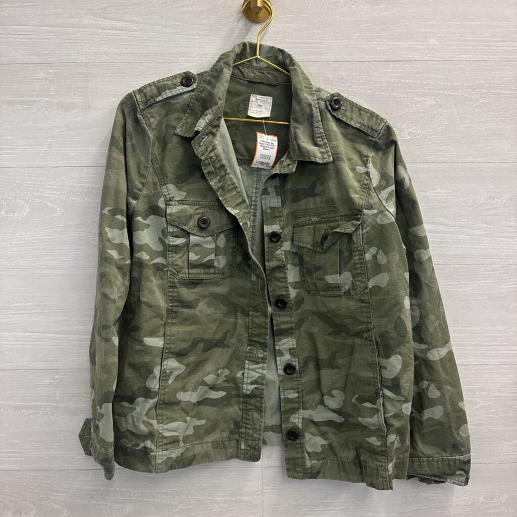 Gap Green Camo Print Shacket Large