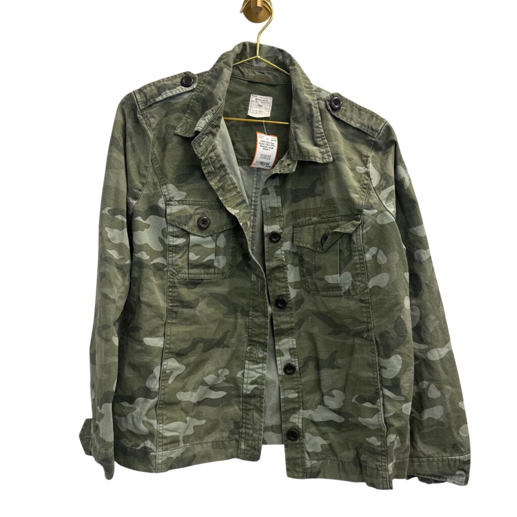 Gap Green Camo Print Shacket Large