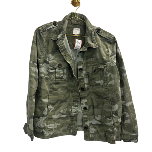 Gap Green Camo Print Shacket Large