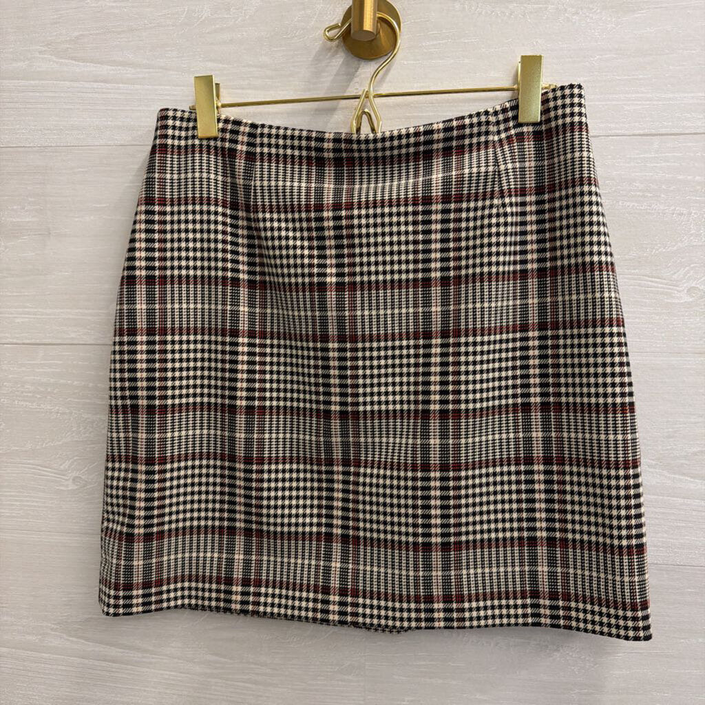 Cream/ Black Plaid Mini Skirt 6