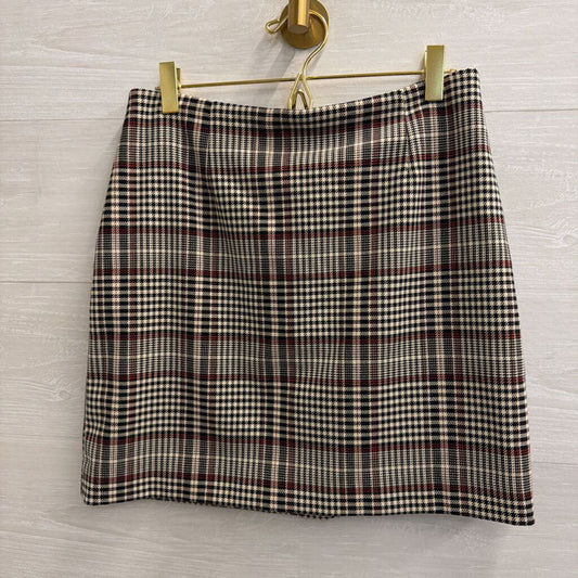 Cream/ Black Plaid Mini Skirt 6
