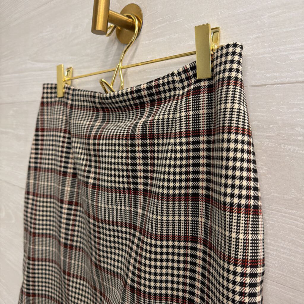 Cream/ Black Plaid Mini Skirt 6