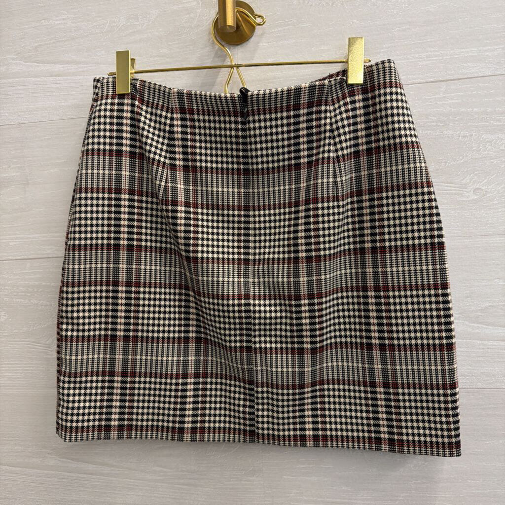 Cream/ Black Plaid Mini Skirt 6