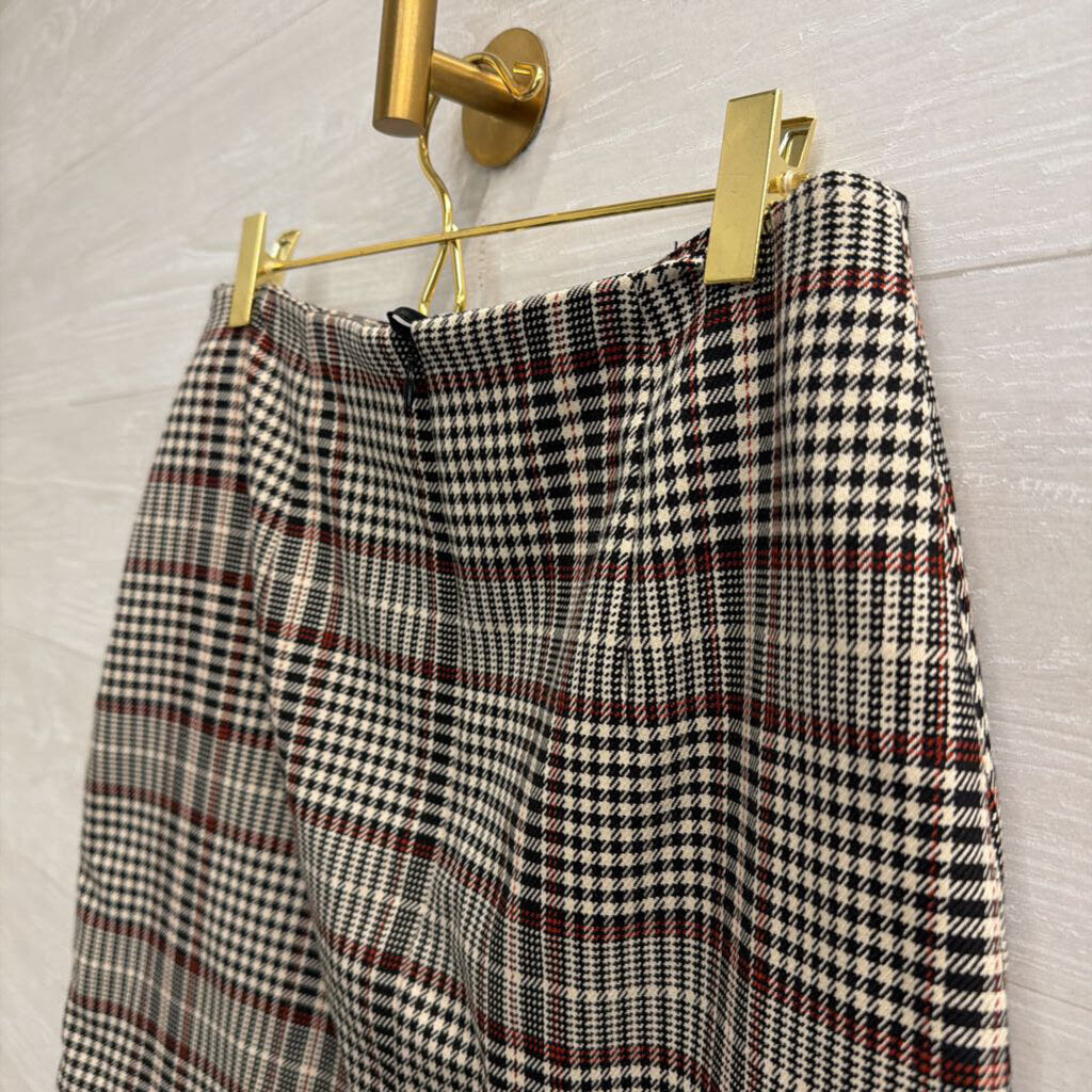 Cream/ Black Plaid Mini Skirt 6