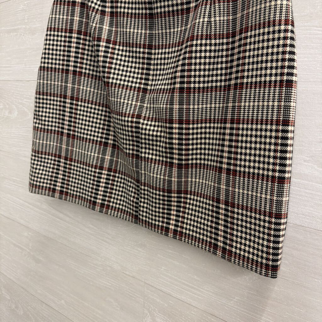 Cream/ Black Plaid Mini Skirt 6