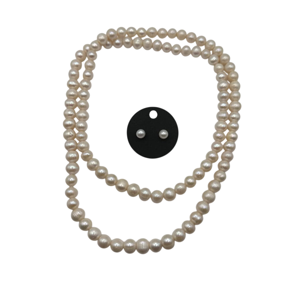 R.H. Macy & Co Freshwater Pearl Strand and Stud Earrings Set