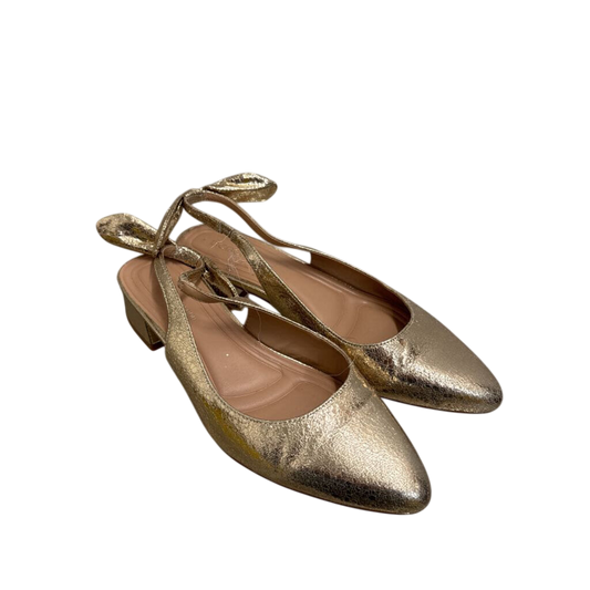 BCBG Metallic Gold Slingback Pumps 9.5