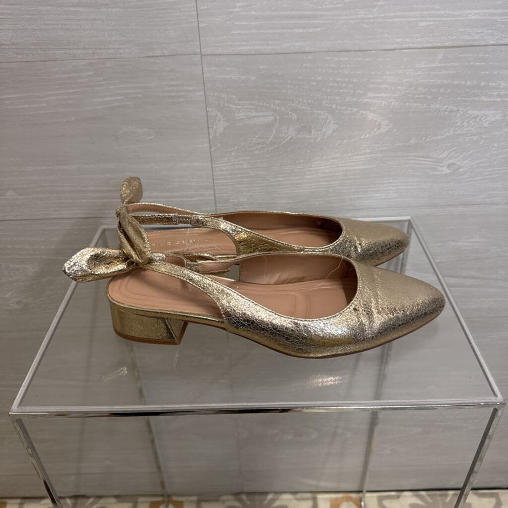 BCBG Metallic Gold Slingback Pumps 9.5