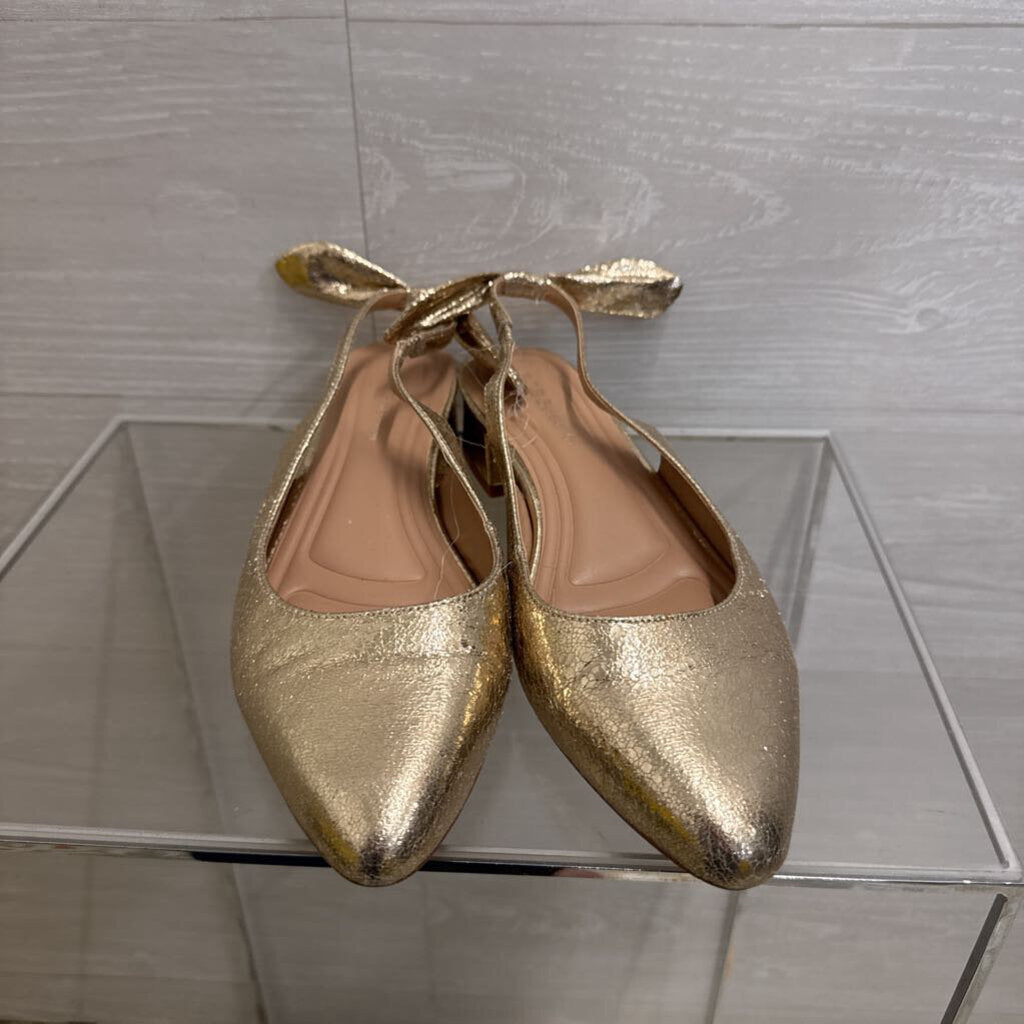 BCBG Metallic Gold Slingback Pumps 9.5