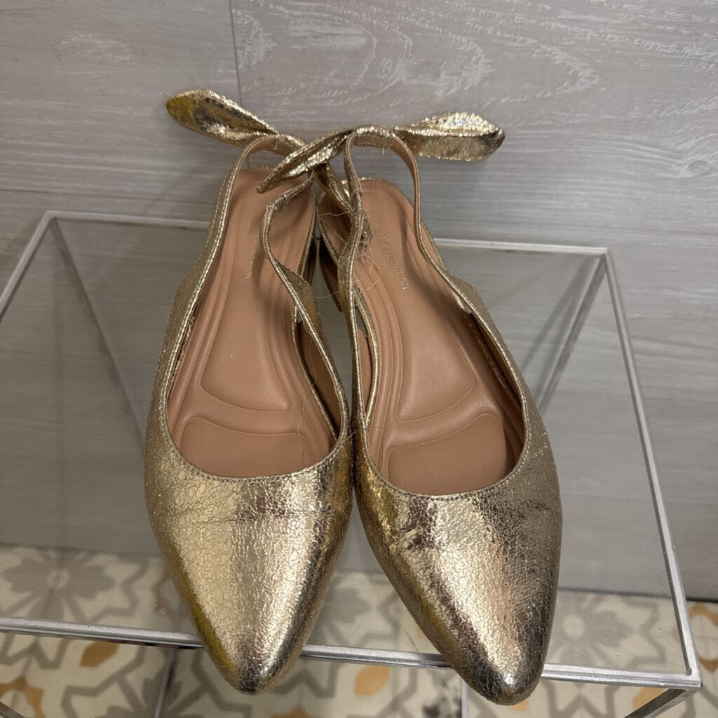 BCBG Metallic Gold Slingback Pumps 9.5