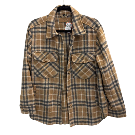 Blank NYC Brown/ Grey Plaid Shacket Small