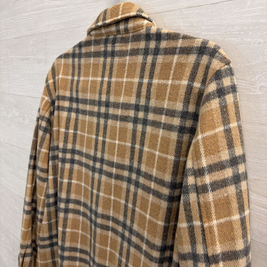 Blank NYC Brown/ Grey Plaid Shacket Small