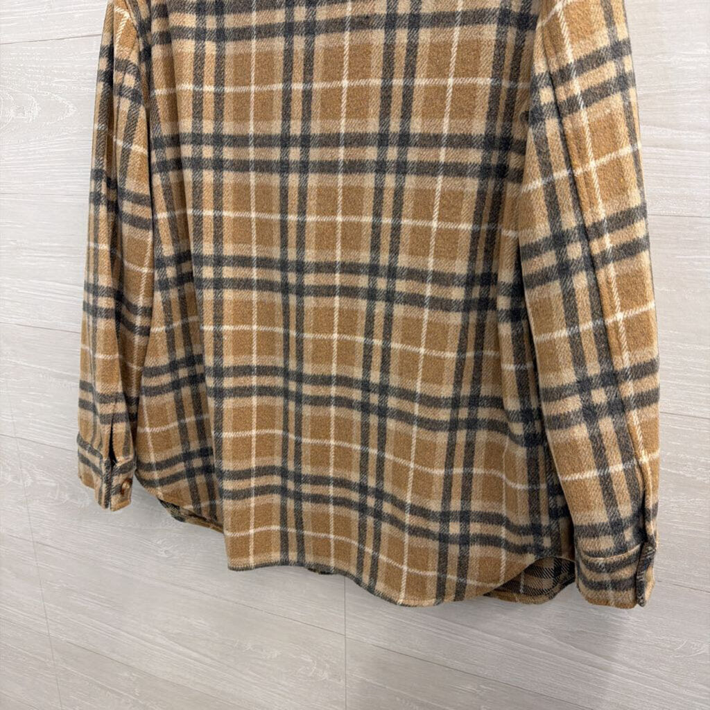 Blank NYC Brown/ Grey Plaid Shacket Small
