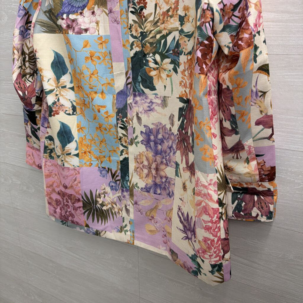 Krush Kandy Multi Color Floral Print Blazer Jacket Large