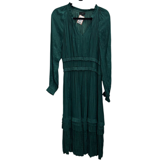 Current Air Green Silky Long Sleeve Midi Dress Medium
