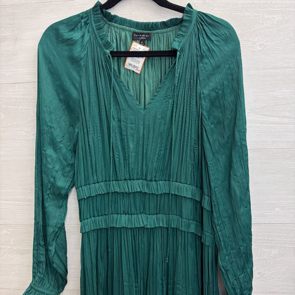 Current Air Green Silky Long Sleeve Midi Dress Medium