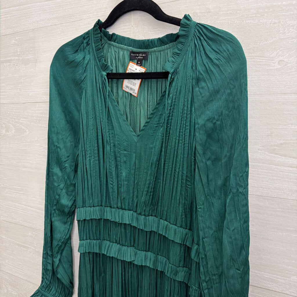Current Air Green Silky Long Sleeve Midi Dress Medium