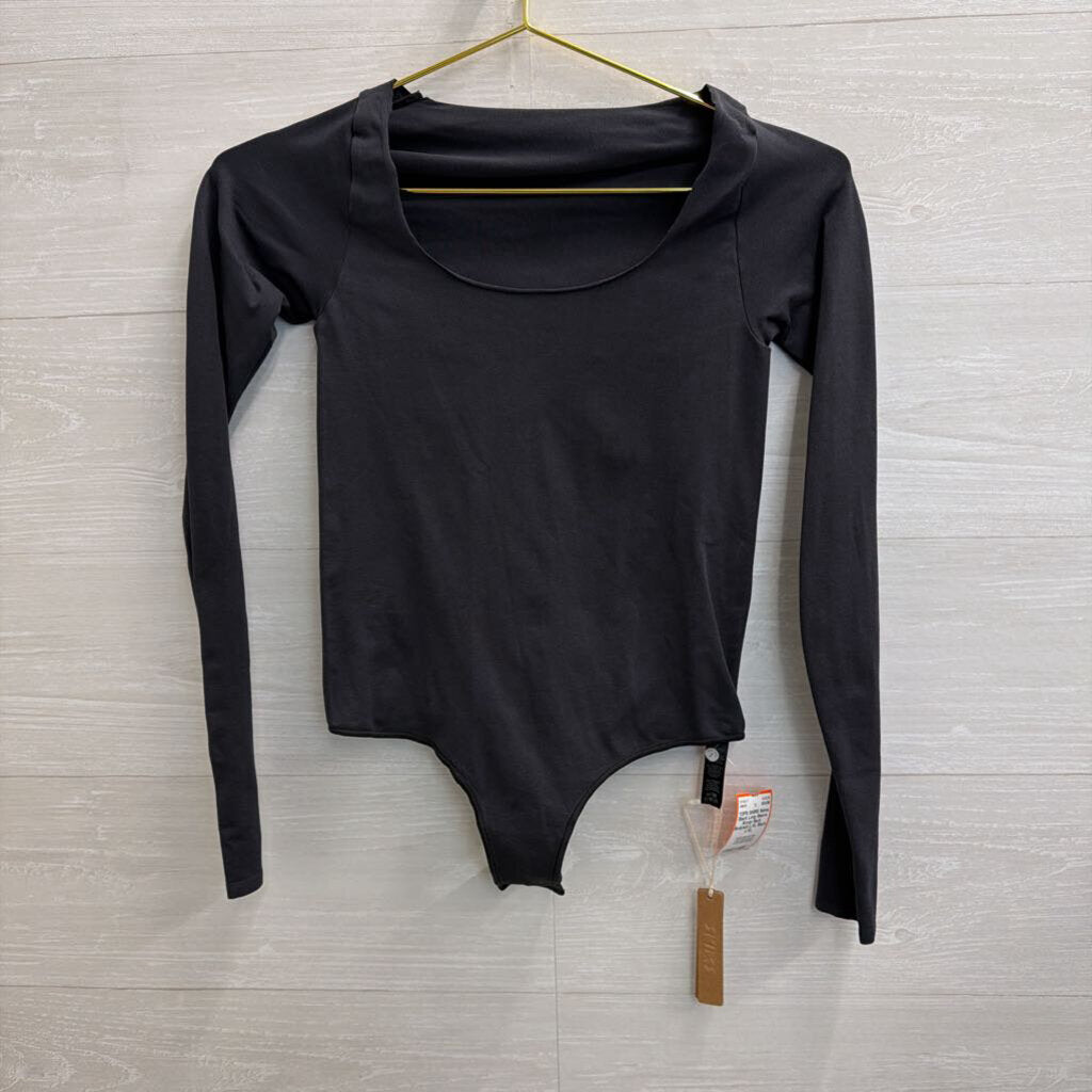 Skims Black Long Sleeve Scoop Neck Bodysuit L/XL