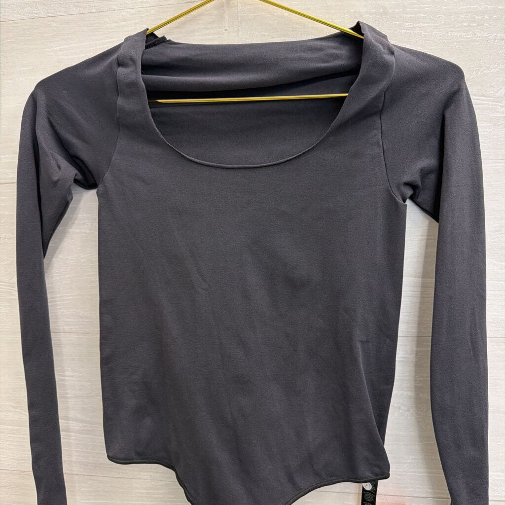 Skims Black Long Sleeve Scoop Neck Bodysuit L/XL