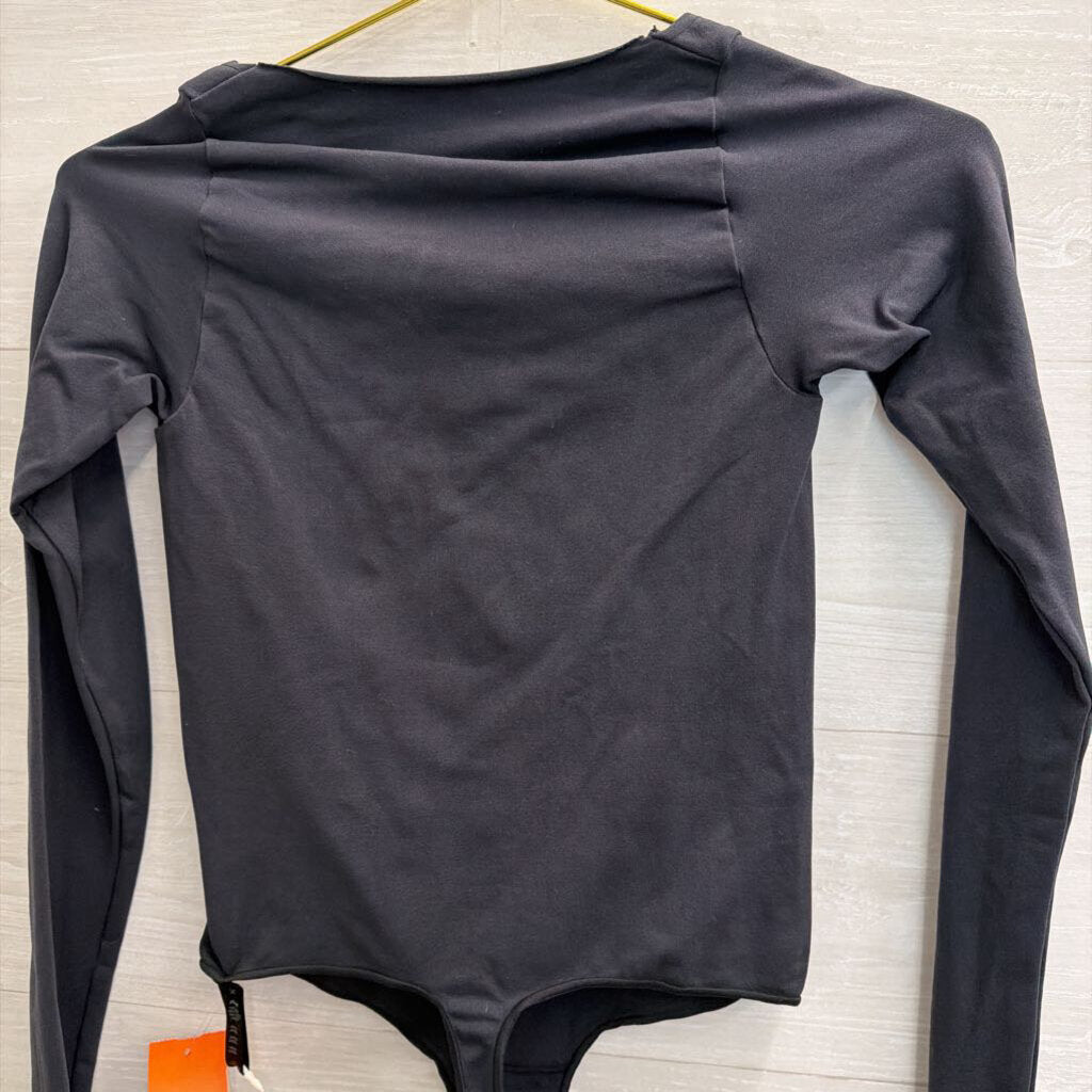 Skims Black Long Sleeve Scoop Neck Bodysuit L/XL