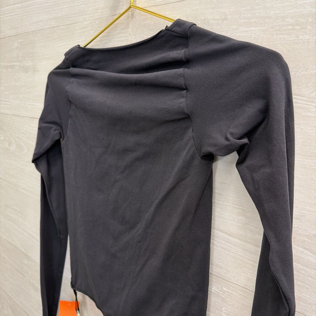 Skims Black Long Sleeve Scoop Neck Bodysuit L/XL