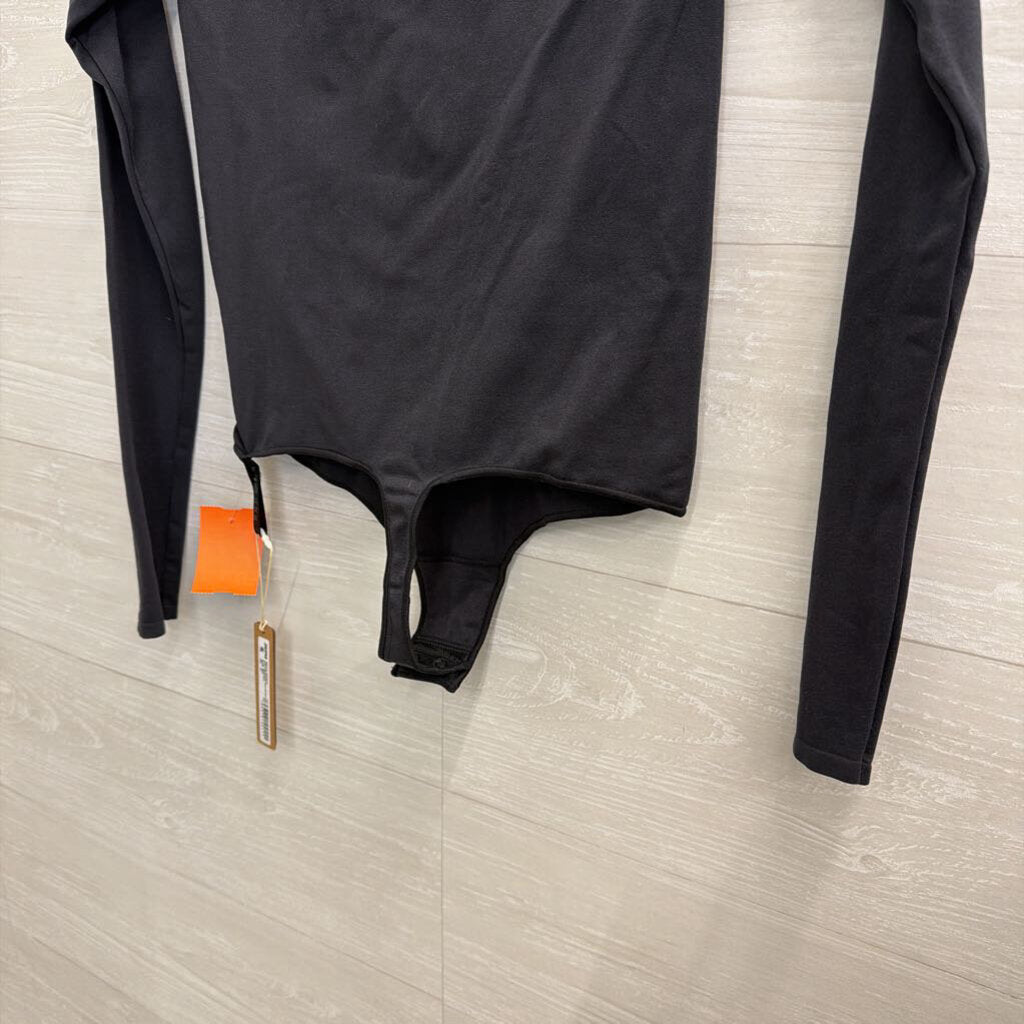Skims Black Long Sleeve Scoop Neck Bodysuit L/XL