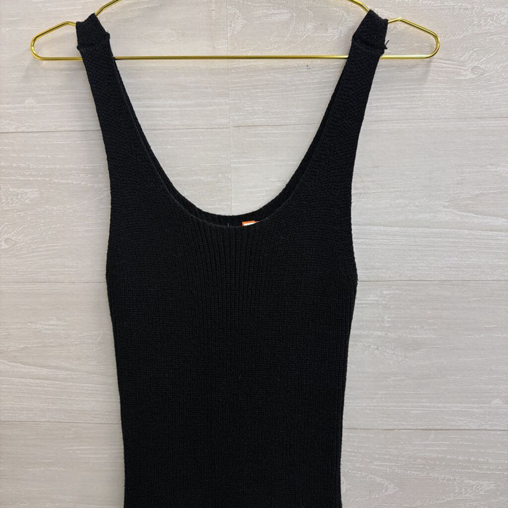 Steve Madden Black Ribbed Tank Sweater Dress Medium