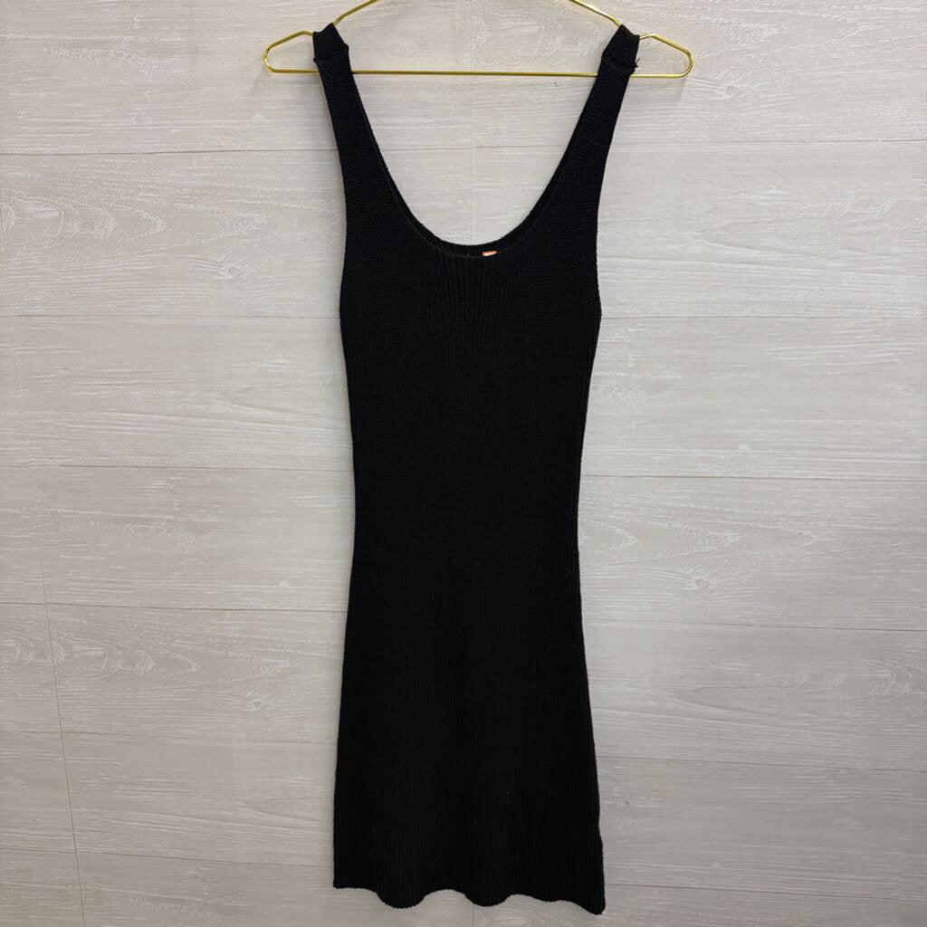 Steve Madden Black Ribbed Tank Sweater Dress Medium