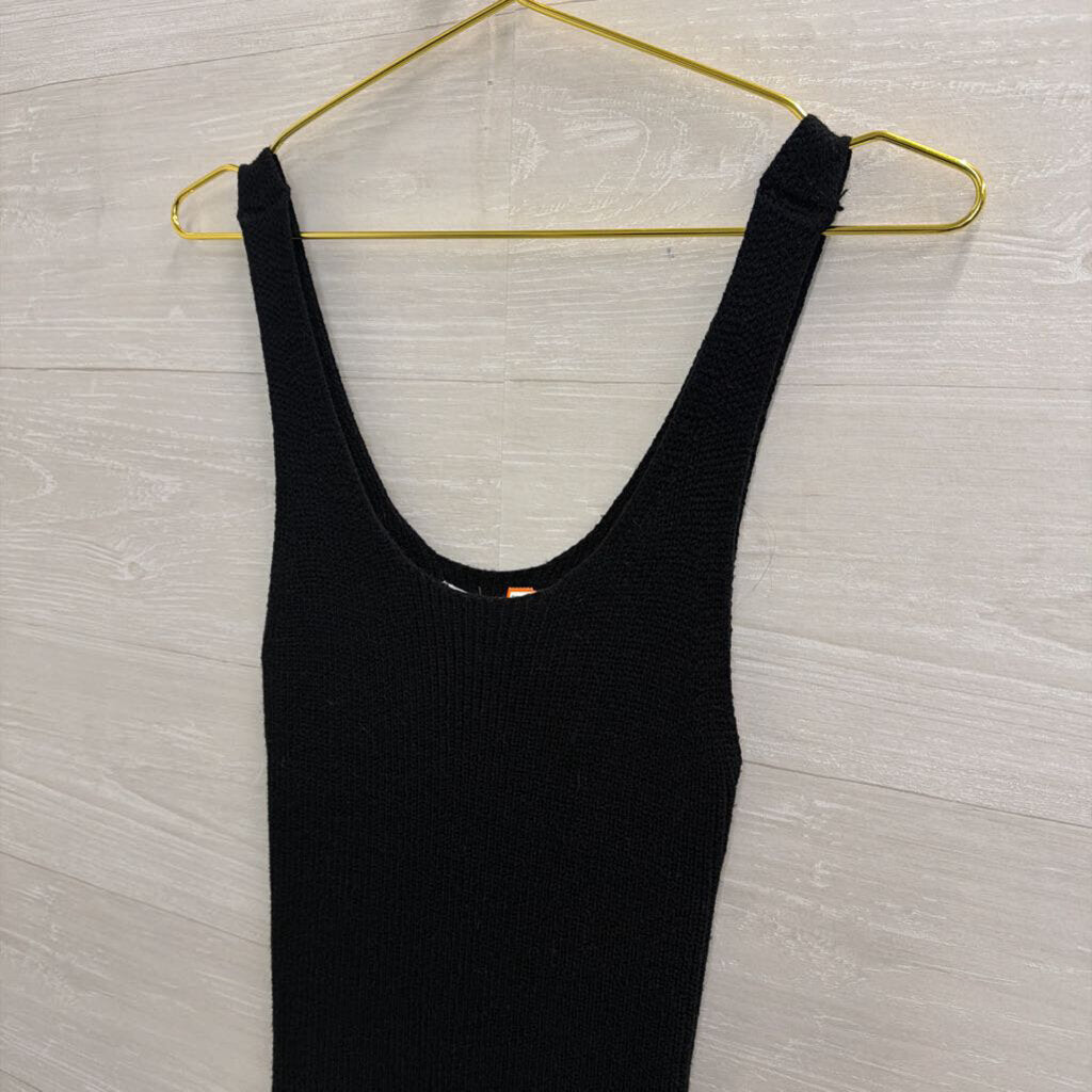 Steve Madden Black Ribbed Tank Sweater Dress Medium