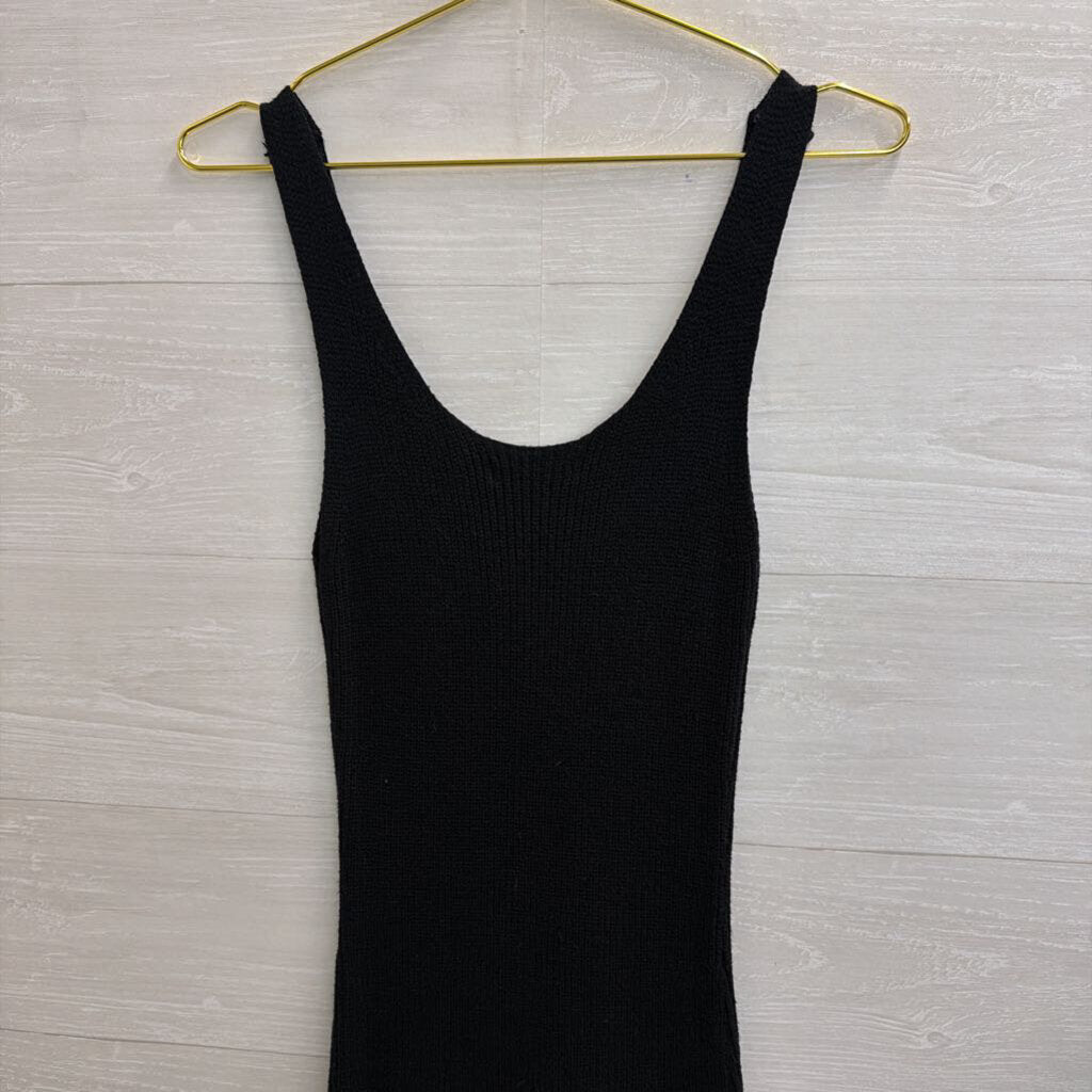 Steve Madden Black Ribbed Tank Sweater Dress Medium
