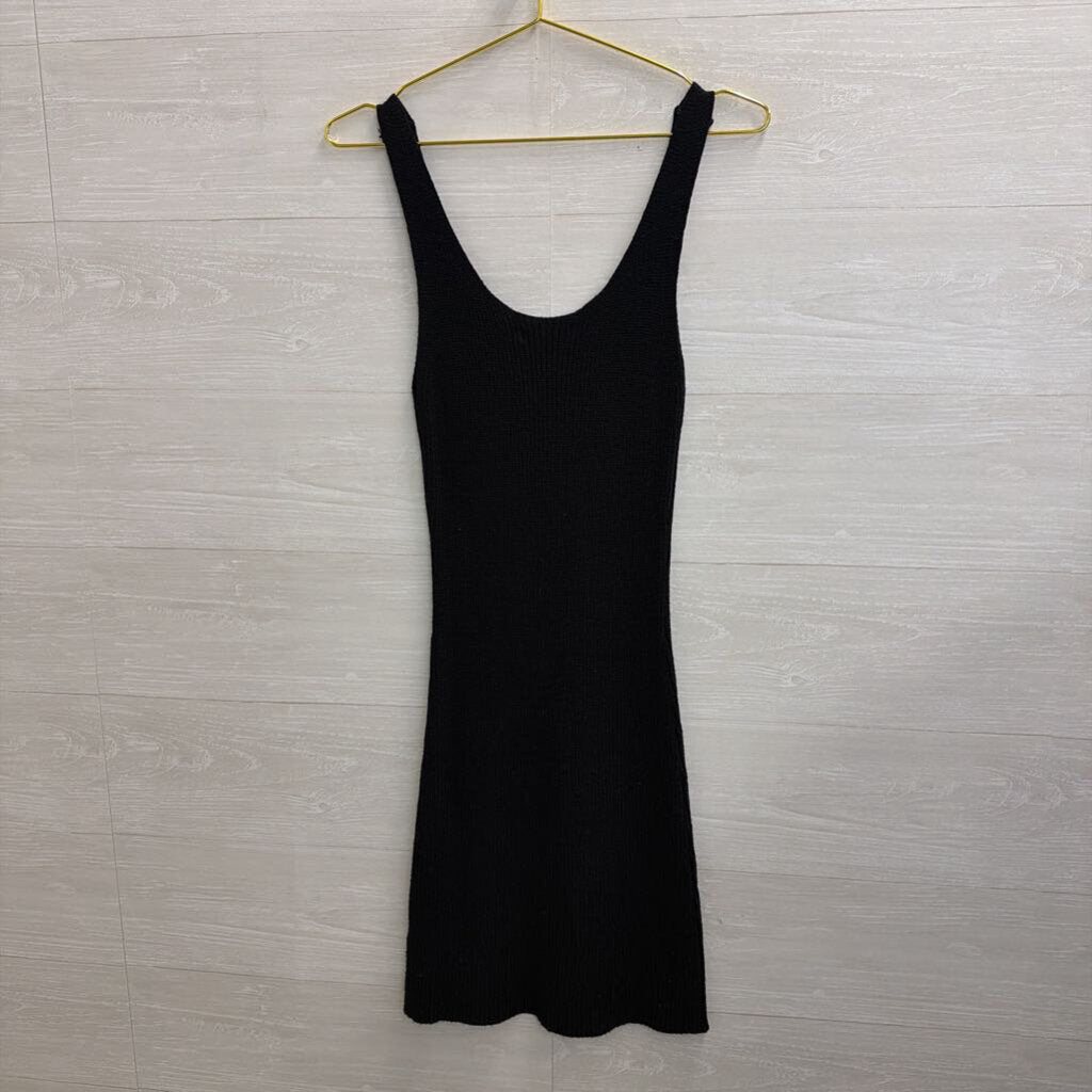 Steve Madden Black Ribbed Tank Sweater Dress Medium