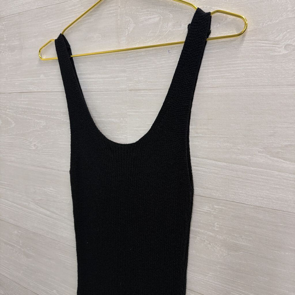 Steve Madden Black Ribbed Tank Sweater Dress Medium