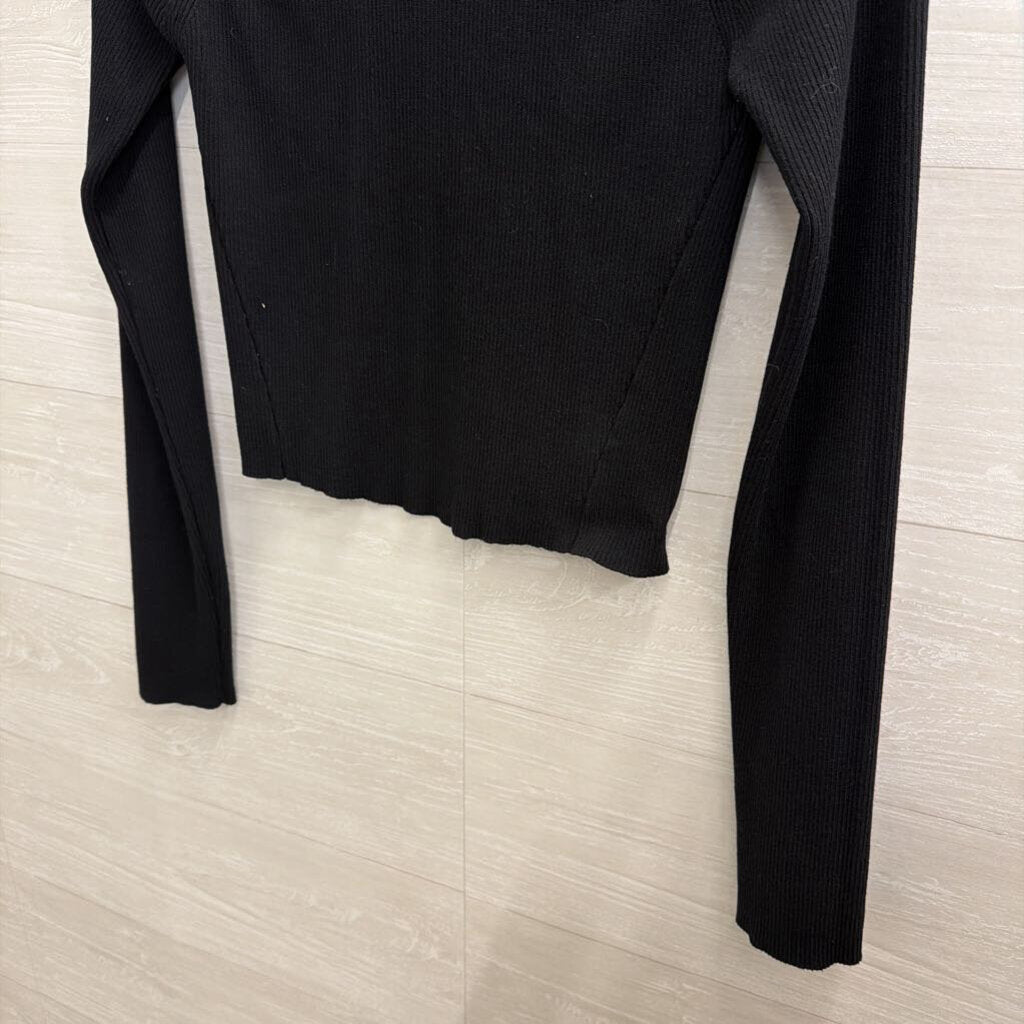 Endless Rose Black Cropped Long Sleeve Top Medium