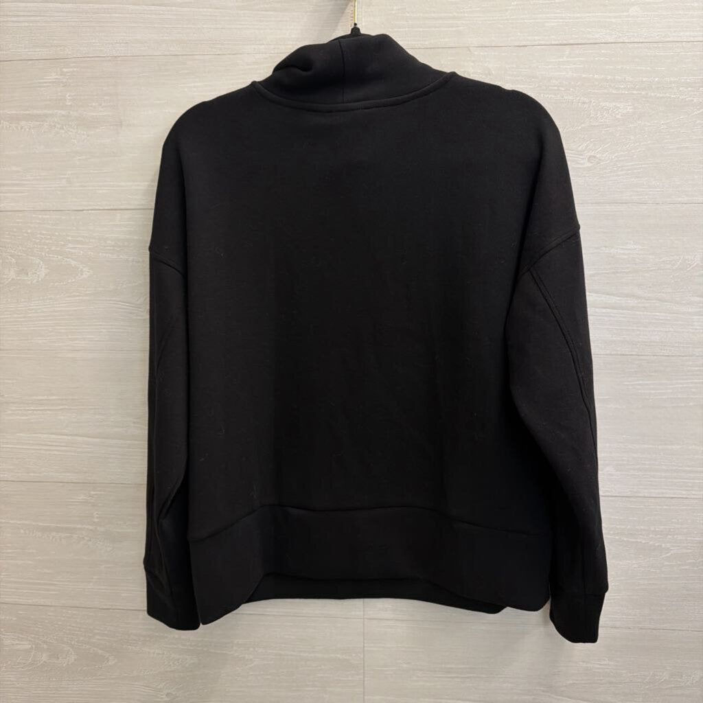 Tribal Black Long Sleeve Mock Neck Top Medium