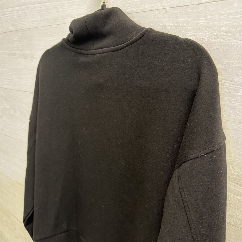Tribal Black Long Sleeve Mock Neck Top Medium