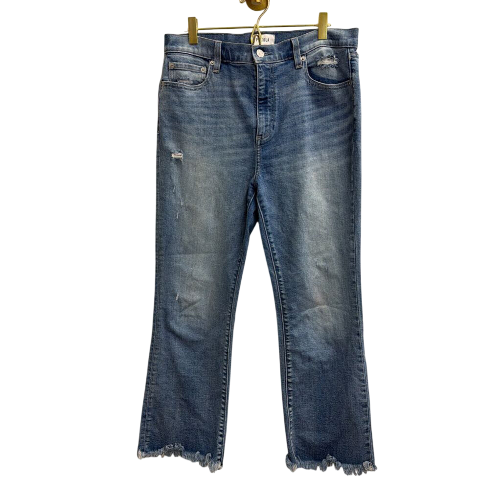 Pistola Light Wash Frayed Hem Mom Jeans 29