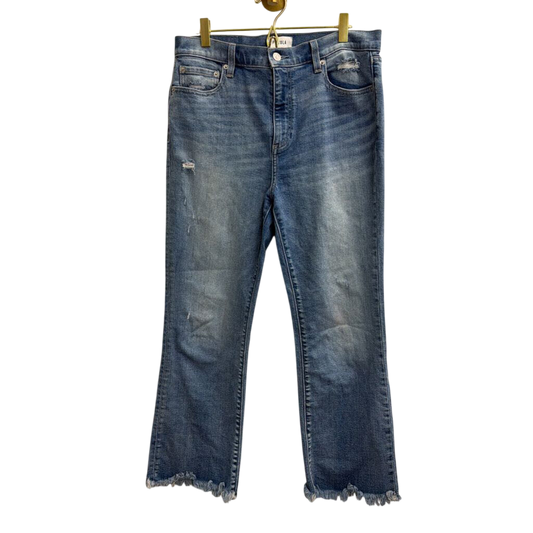 Pistola Light Wash Frayed Hem Mom Jeans 29