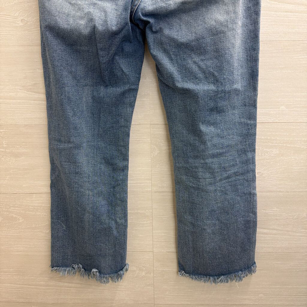 Pistola Light Wash Frayed Hem Mom Jeans 29
