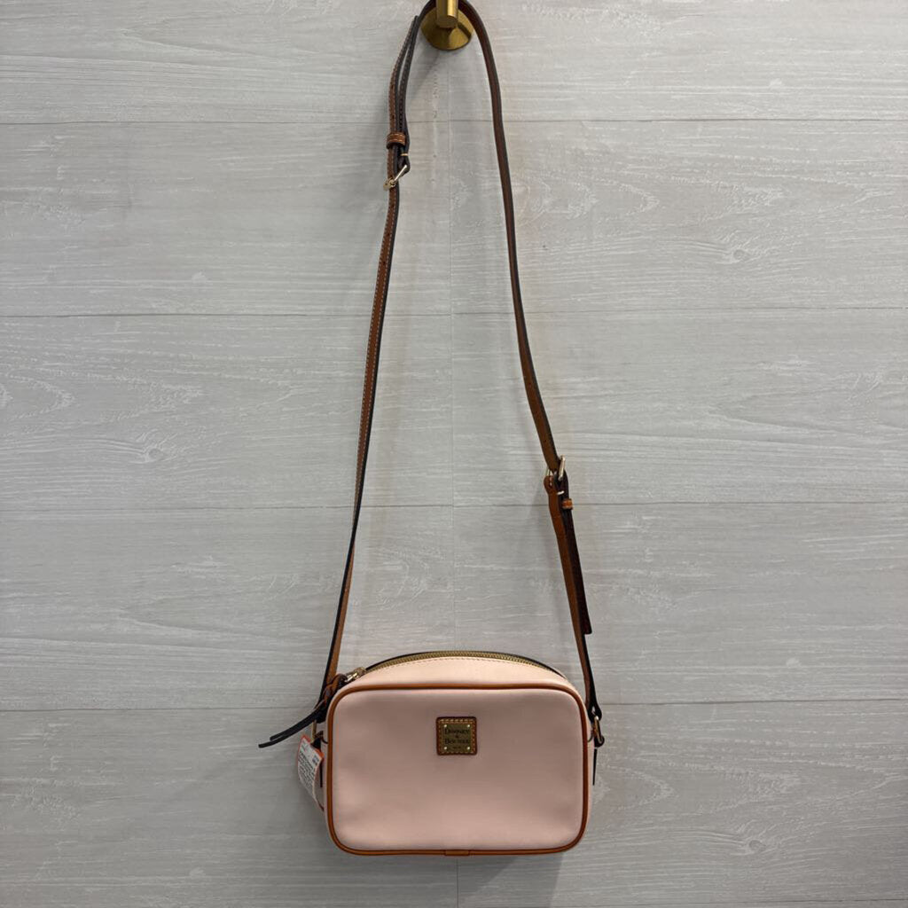 Dooney and Bourke Pink/ Brown Leather Camera Crossbody Purse
