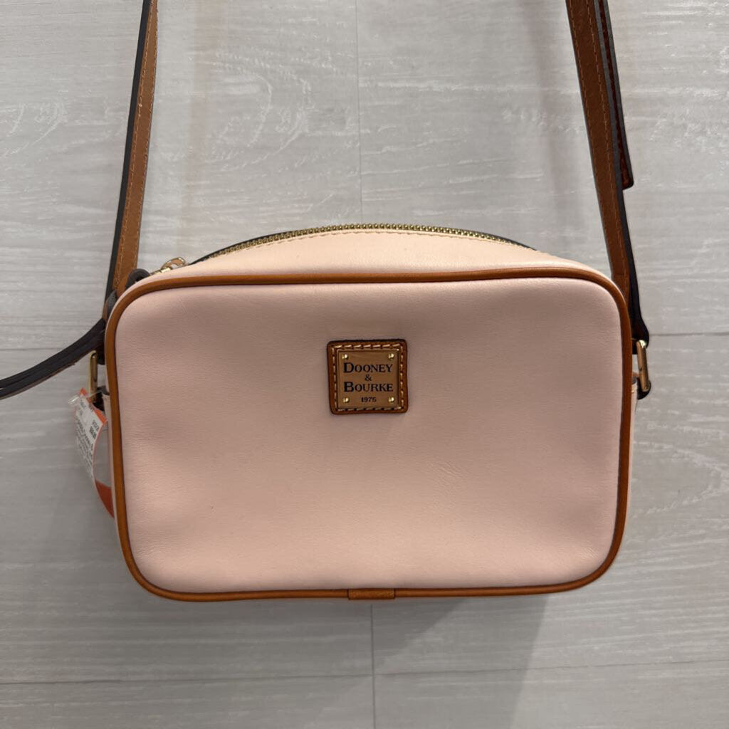 Dooney and Bourke Pink/ Brown Leather Camera Crossbody Purse