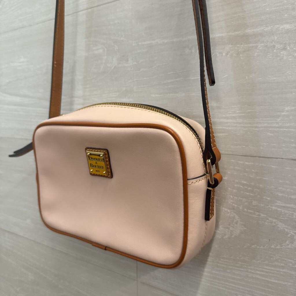 Dooney and Bourke Pink/ Brown Leather Camera Crossbody Purse